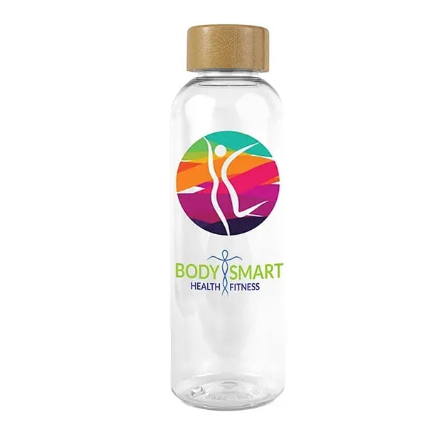 CLEARLY 22 oz. Recycled RPET Bottle With Bamboo Cap