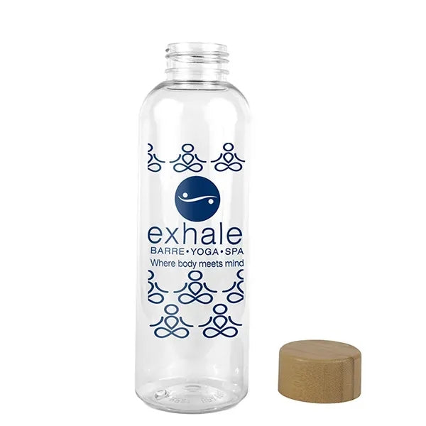 CLEARLY 22 oz. Recycled RPET Bottle With Bamboo Cap