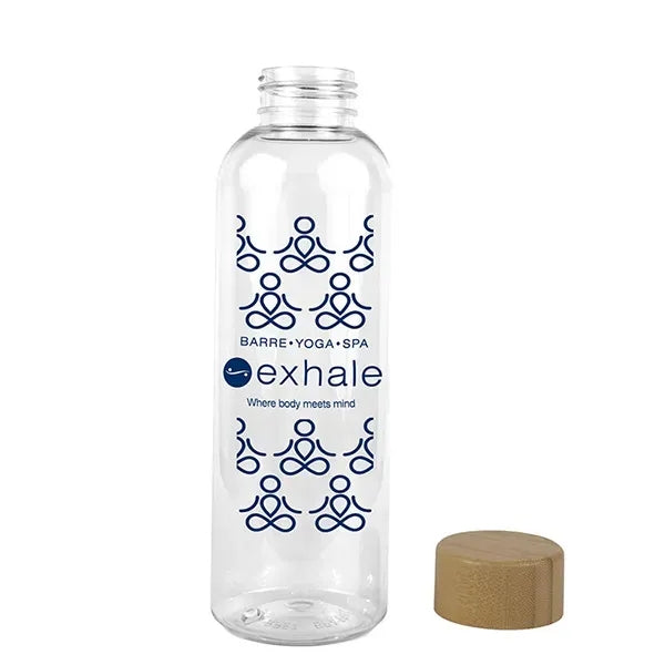 CLEARLY 22 oz. Recycled RPET Bottle With Bamboo Cap