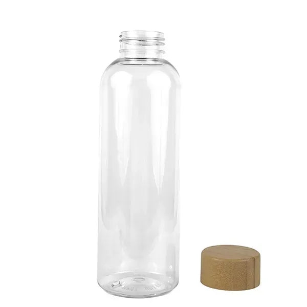 CLEARLY 22 oz. Recycled RPET Bottle With Bamboo Cap