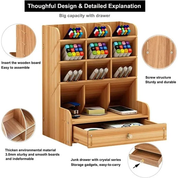 Wooden Desk Organizer