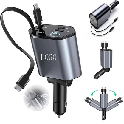 Retractable Car Dual USB Charger