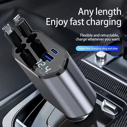 Retractable Car Dual USB Charger