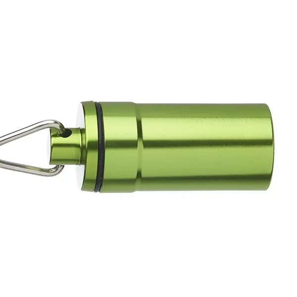 Metallic Aluminum Pill Bottle Keychain