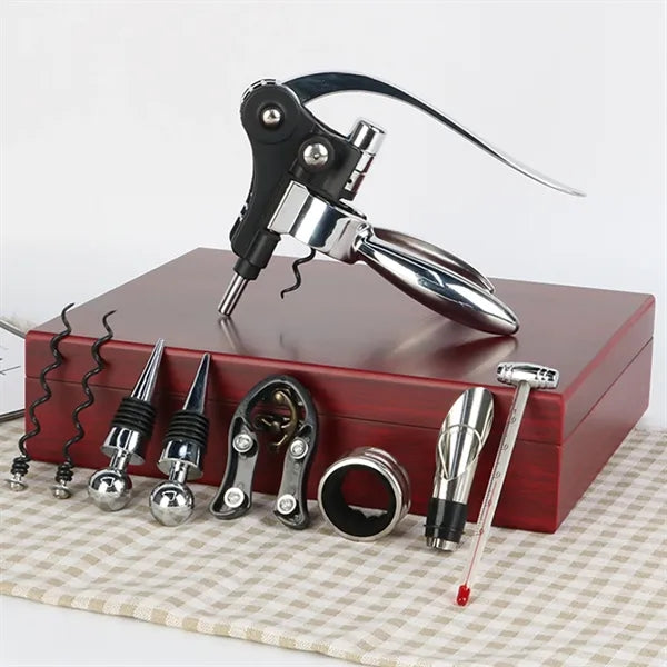 9-Piece Wine Opener Set in Wooden Box