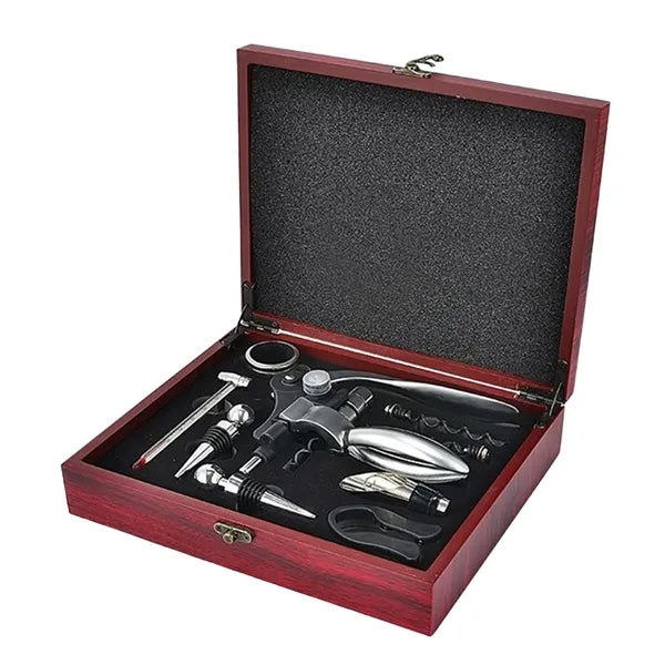 9-Piece Wine Opener Set in Wooden Box