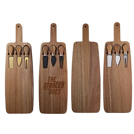 Acacia Wood Cheese Board Set
