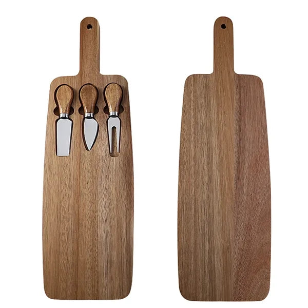 Acacia Wood Cheese Board Set