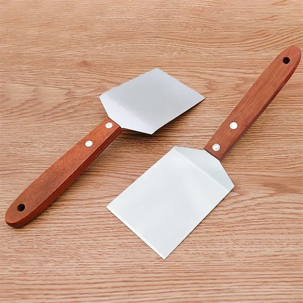 Wooden Handle Stainless Steel Flat Square Spatula