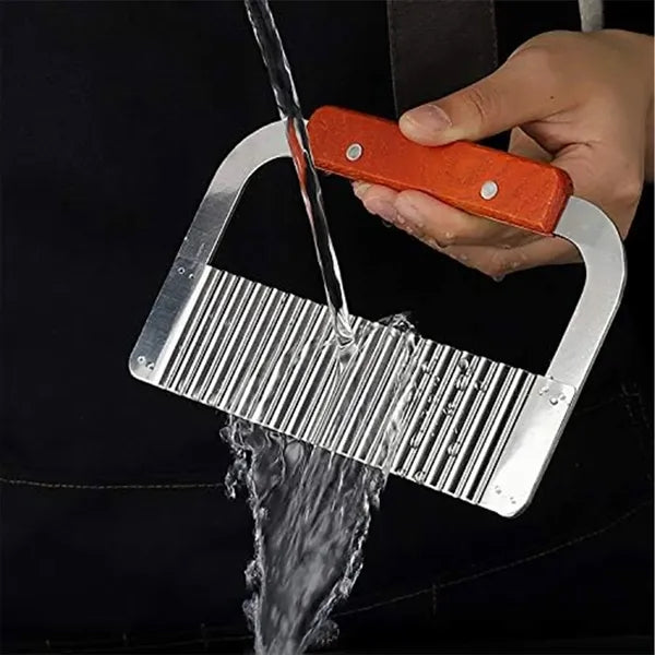 Stainless Steel Crinkle Cut Knife with Wooden Handle