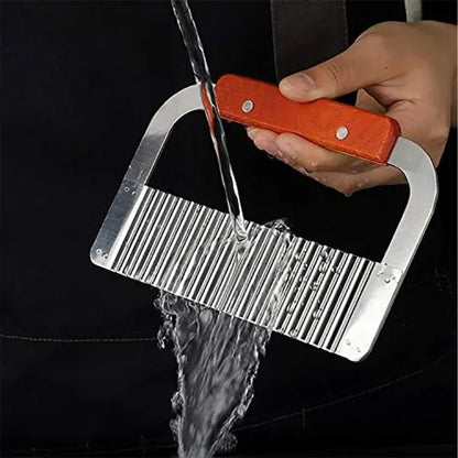 Stainless Steel Crinkle Cut Knife with Wooden Handle