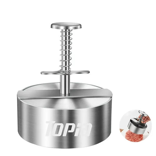 Stainless Steel Spring-Press Burger Patty Maker
