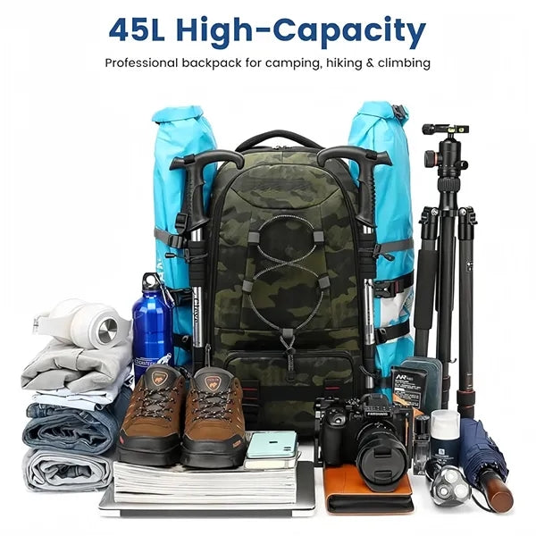 Large capacity waterproof hiking backpack for men and women