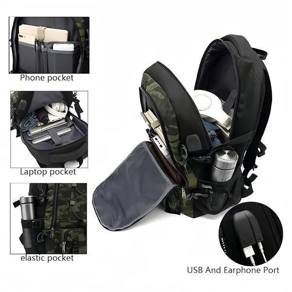 Large capacity waterproof hiking backpack for men and women