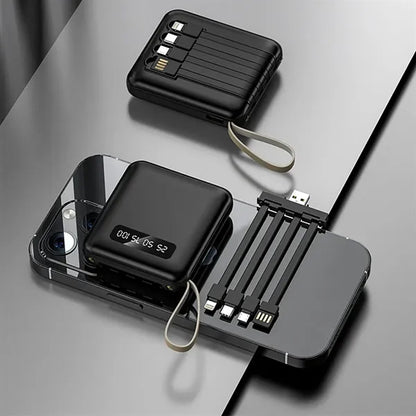 Portable LED Display Power Bank Charger Battery with Cables