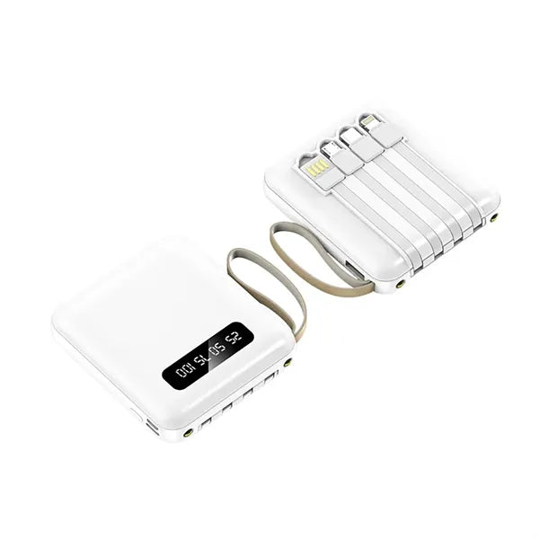 Portable LED Display Power Bank Charger Battery with Cables