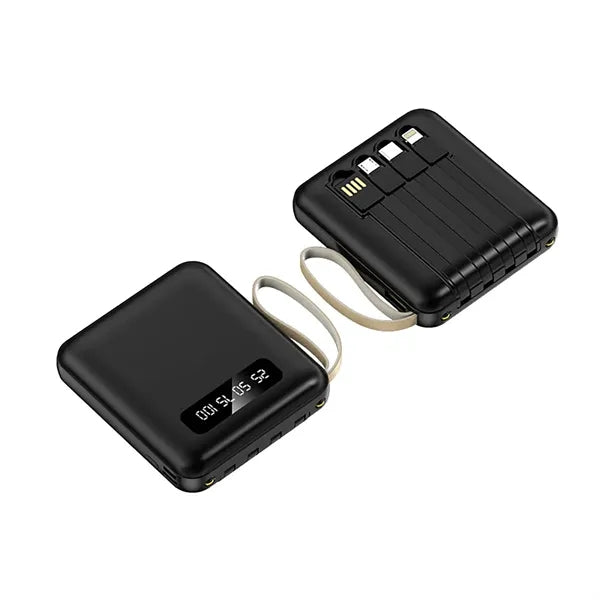 Portable LED Display Power Bank Charger Battery with Cables