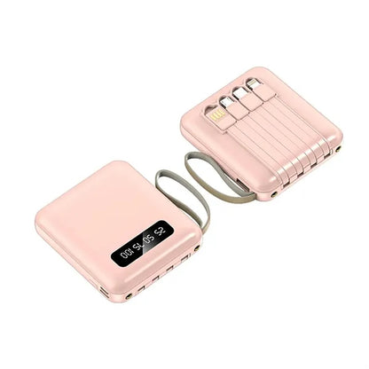 Portable LED Display Power Bank Charger Battery with Cables