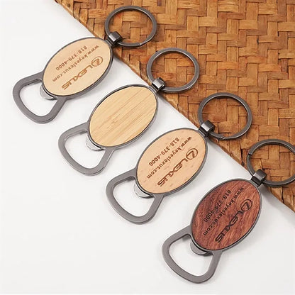 Wooden Bottle Opener Keychains
