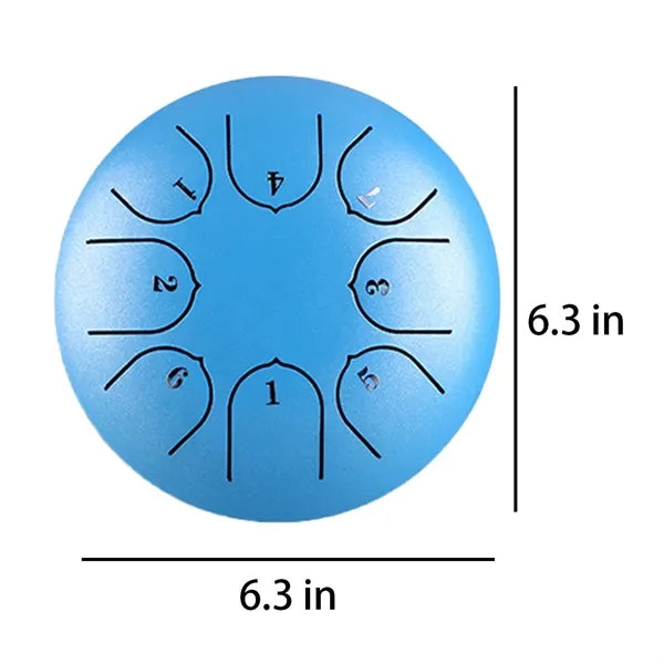8 Notes 6 Inch C Key Steel Tongue Drum with drumsticks