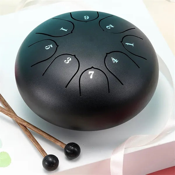 8 Notes 6 Inch C Key Steel Tongue Drum with drumsticks