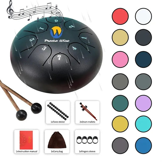 8 Notes 6 Inch C Key Steel Tongue Drum with drumsticks