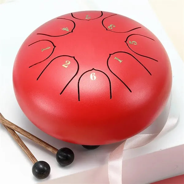 8 Notes 6 Inch C Key Steel Tongue Drum with drumsticks