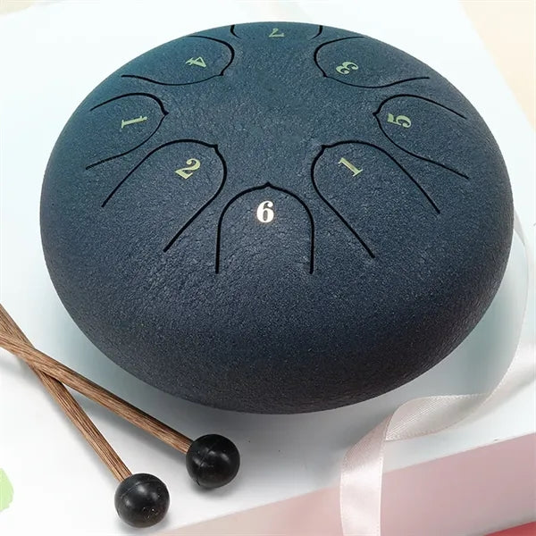8 Notes 6 Inch C Key Steel Tongue Drum with drumsticks