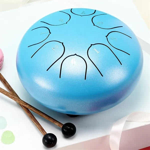 8 Notes 6 Inch C Key Steel Tongue Drum with drumsticks