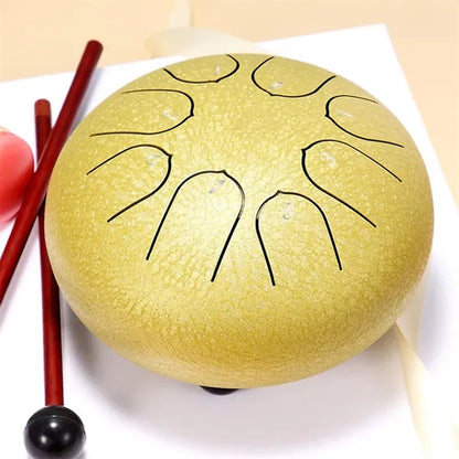 8 Notes 6 Inch C Key Steel Tongue Drum with drumsticks