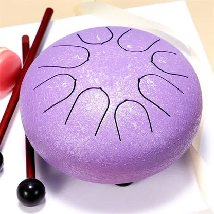 8 Notes 6 Inch C Key Steel Tongue Drum with drumsticks