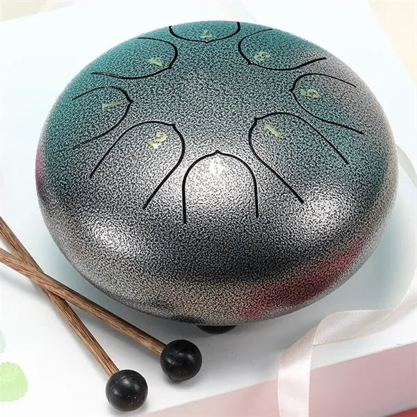 8 Notes 6 Inch C Key Steel Tongue Drum with drumsticks