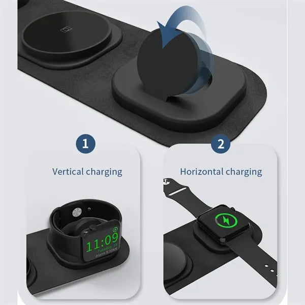 3 in 1 Foldable Phone Watch Earphone 15W Fast Charging Dock