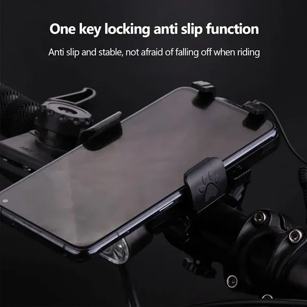 4 in 1 Bicycle Headlight Phone Holder Power Bank 130DB Horn