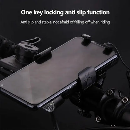 4 in 1 Bicycle Headlight Phone Holder Power Bank 130DB Horn