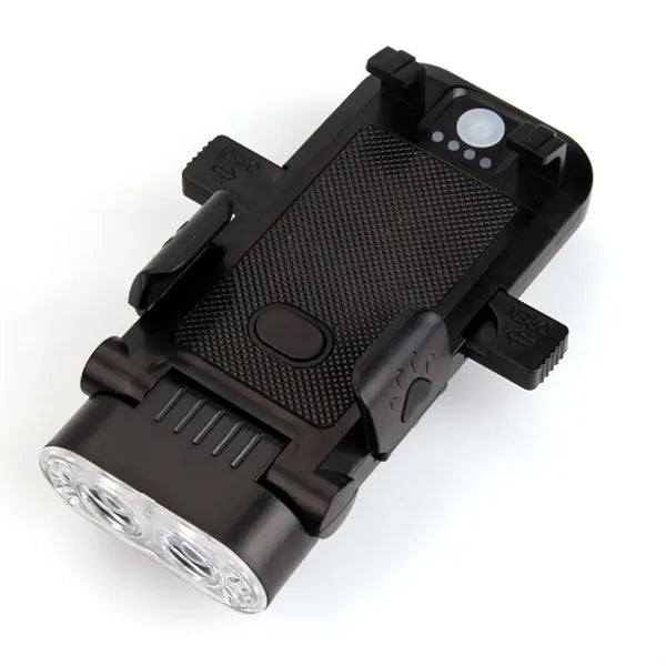 4 in 1 Bicycle Headlight Phone Holder Power Bank 130DB Horn