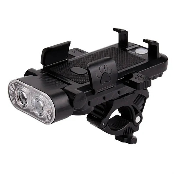 4 in 1 Bicycle Headlight Phone Holder Power Bank 130DB Horn