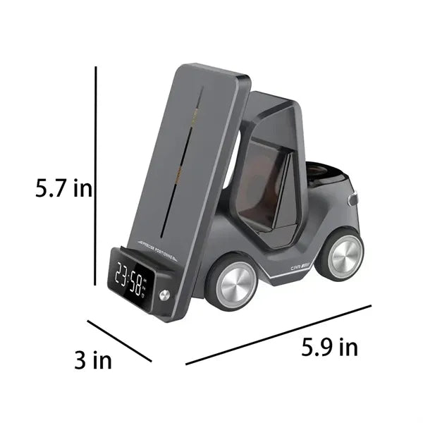 Forklift Shape Clock Wireless Charger with LED Light