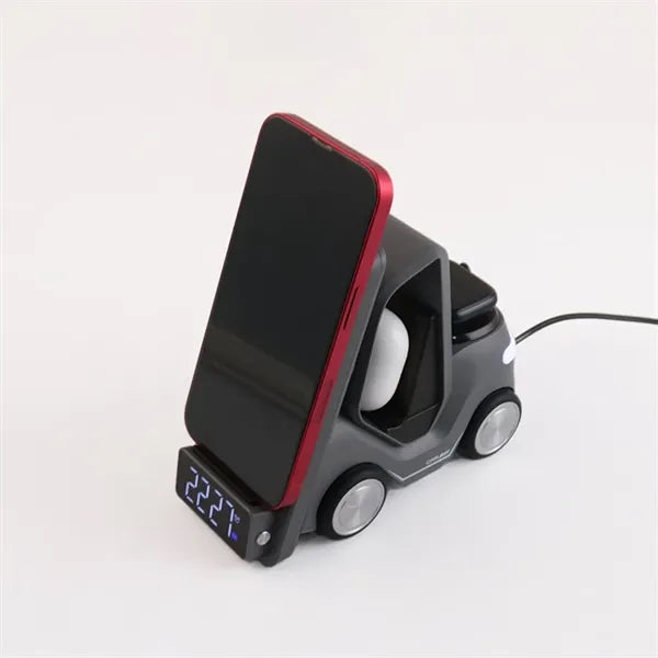 Forklift Shape Clock Wireless Charger with LED Light