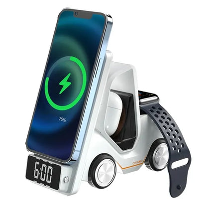 Forklift Shape Clock Wireless Charger with LED Light