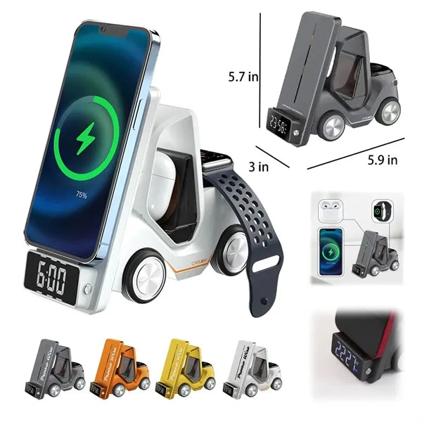 Forklift Shape Clock Wireless Charger with LED Light