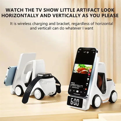 Forklift Shape Clock Wireless Charger with LED Light