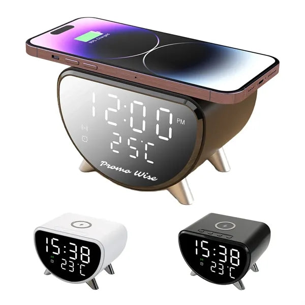 3 in 1 Wireless Charger Temperature Display Alarm Clock
