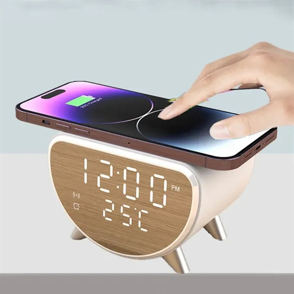 3 in 1 Wireless Charger Temperature Display Alarm Clock