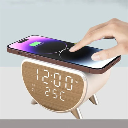 3 in 1 Wireless Charger Temperature Display Alarm Clock