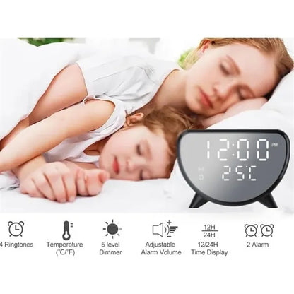 3 in 1 Wireless Charger Temperature Display Alarm Clock