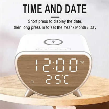 3 in 1 Wireless Charger Temperature Display Alarm Clock