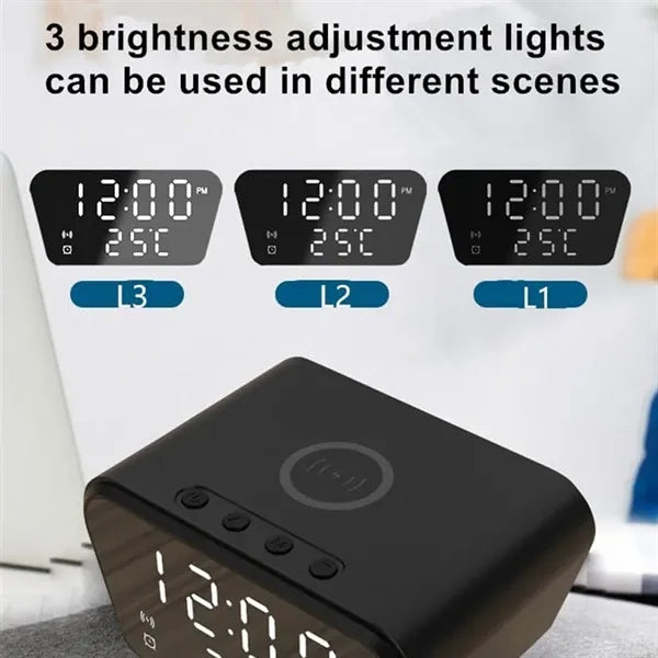 3 in 1 Wireless Charger Temperature Display Alarm Clock