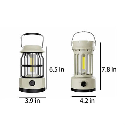 Retro Solar Powered Hanging Camping Horse Light COB Lantern