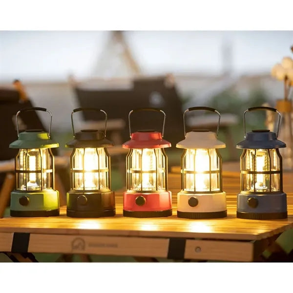 Retro Solar Powered Hanging Camping Horse Light COB Lantern